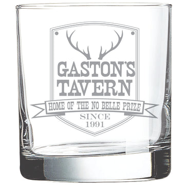 Gaston's Tavern, Home of the No Belle Prize (10 oz) Whiskey Glass